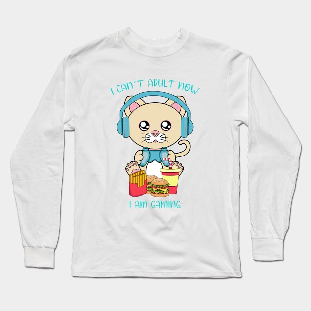 I cant adult now i am gaming Long Sleeve T-Shirt by JS ARTE